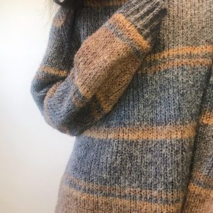 Vintage Striped Grandpa Sweater